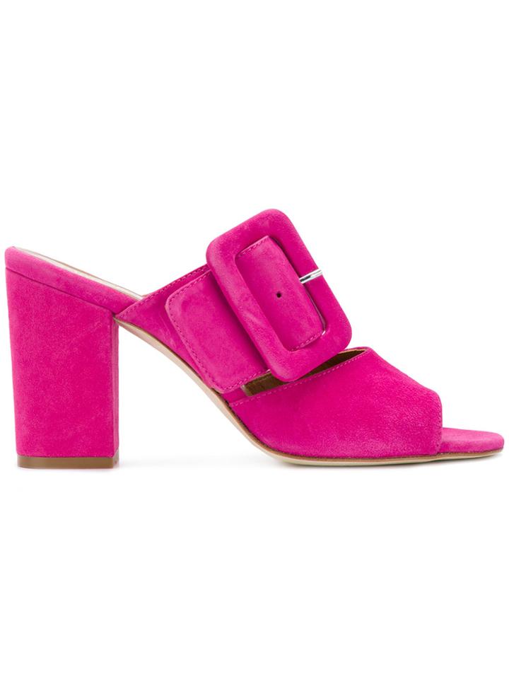 Paris Texas Buckled Mules - Pink & Purple