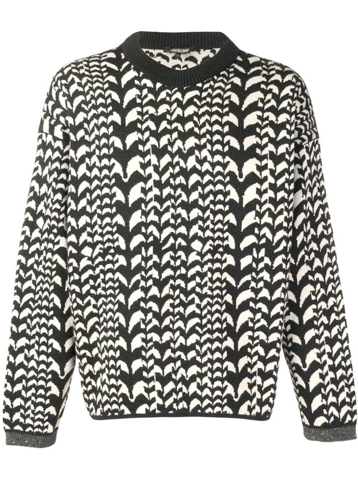 Roberto Cavalli Patterned Jumper - Black