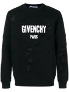 Givenchy Distressed Logo Sweatshirt - Black