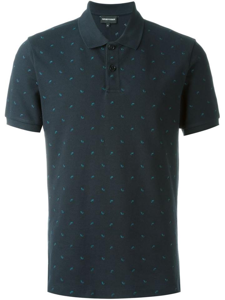 Emporio Armani Paisley Print Polo Shirt
