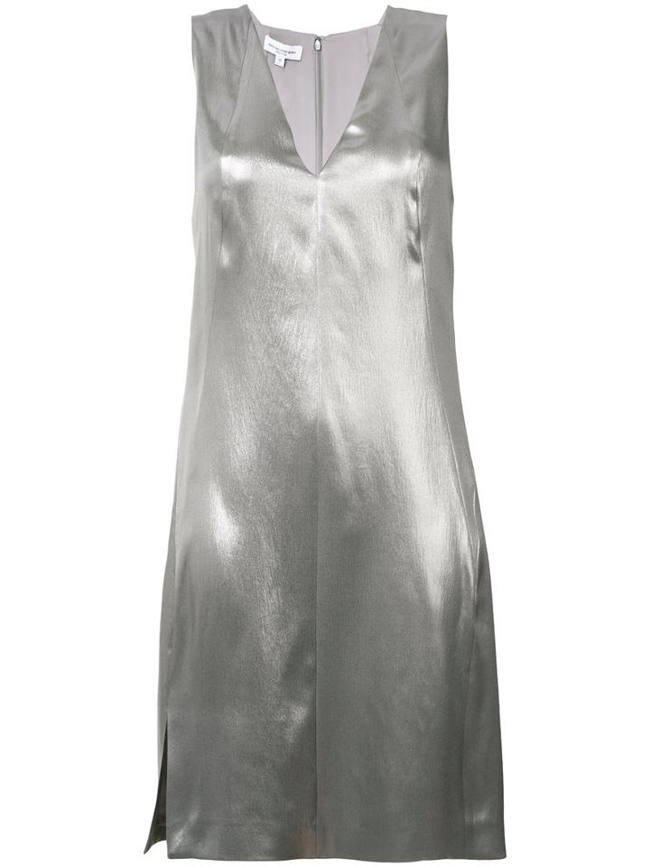 Narciso Rodriguez - Mercury Metallic Dress - Women - Silk - 42, Grey, Silk