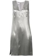 Narciso Rodriguez - Mercury Metallic Dress - Women - Silk - 42, Grey, Silk