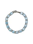 Bottega Veneta Peacock Cubic Zirconia Oxidized Silver Bracelet -