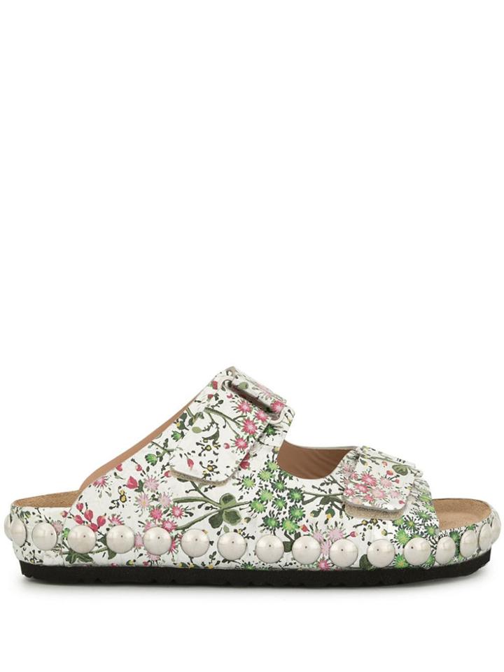 Giambattista Valli Floral Open-toe Sandals - Silver
