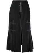 Ellery Pleated Side Maxi Skirt - Black