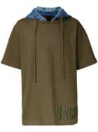 Juun.j Hooded T-shirt, Men's, Size: 50, Green, Cotton
