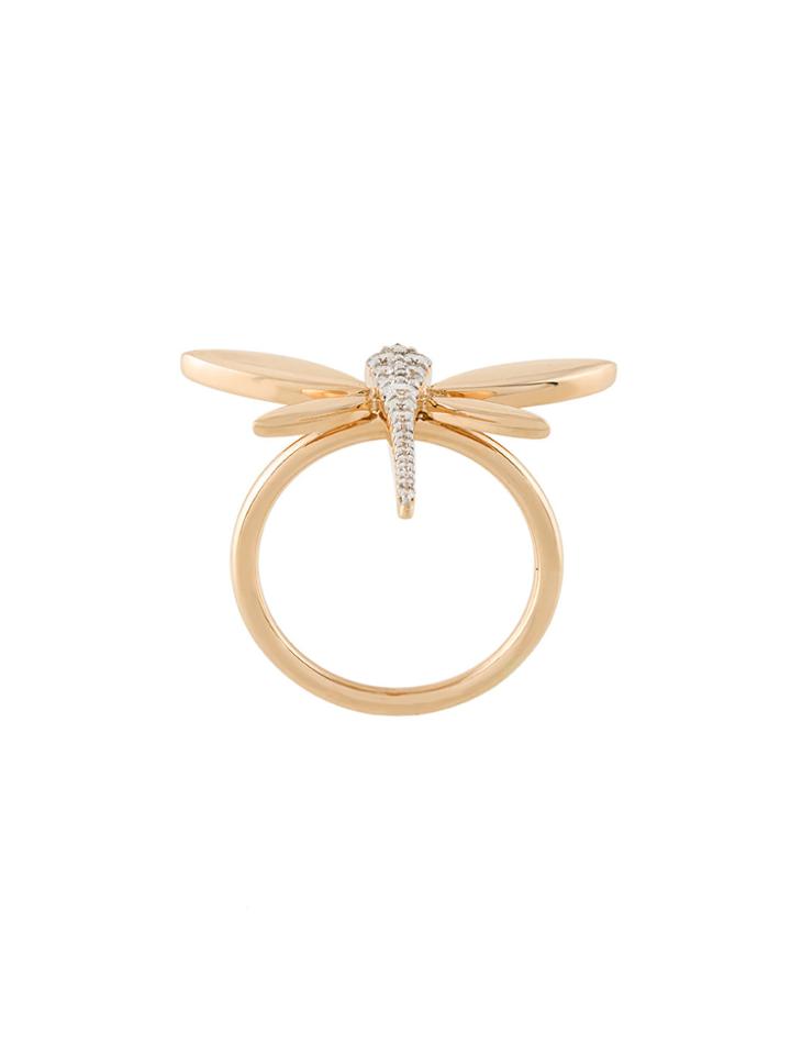 Anapsara Dragonfly Diamond Ring - Yellow & Orange