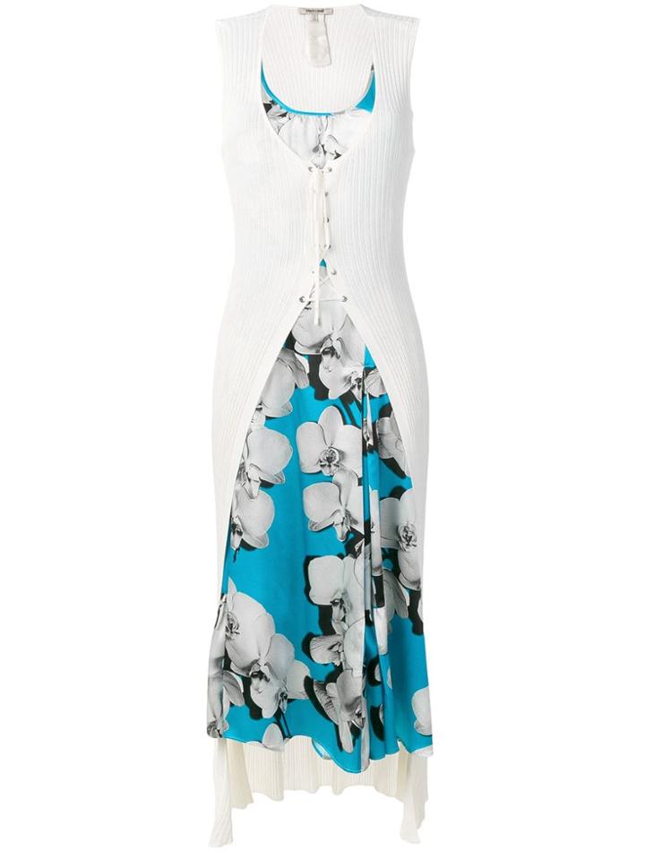 Roberto Cavalli Hybrid Cardigan Dress - White