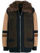 Miu Miu Knitted Shearling Jacket - Brown