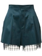 Yang Li Frayed Edges Layered Shorts - Green