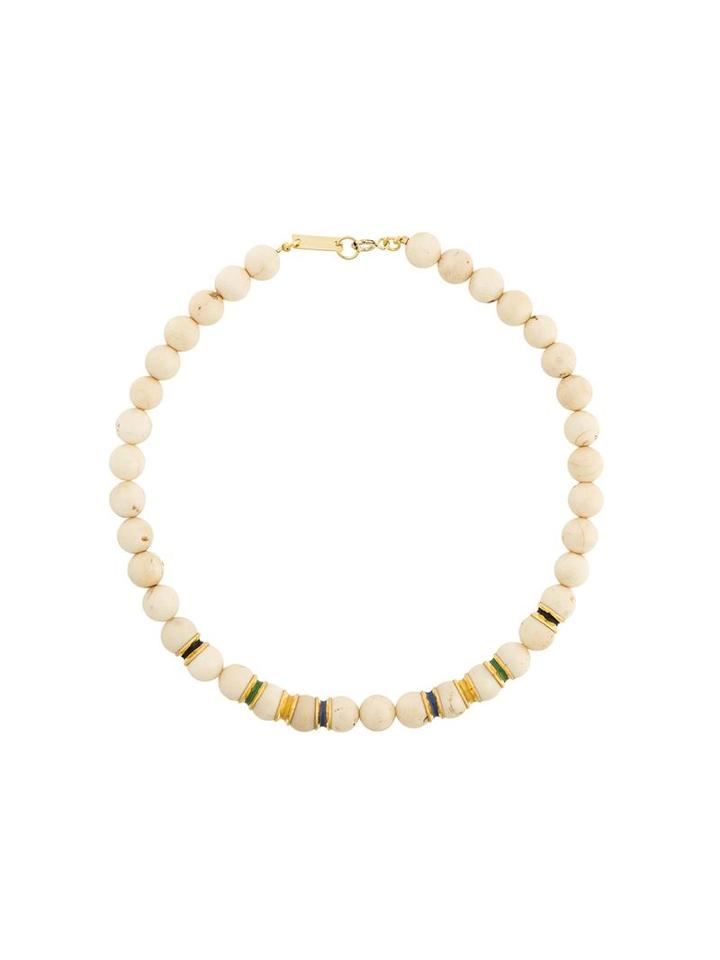 Isabel Marant Aged Effect Faux-pearl Necklace, Women's, Nude/neutrals