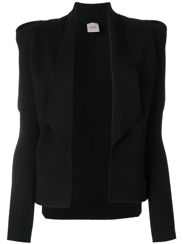 Nude Shoulder Pad Cardigan - Black