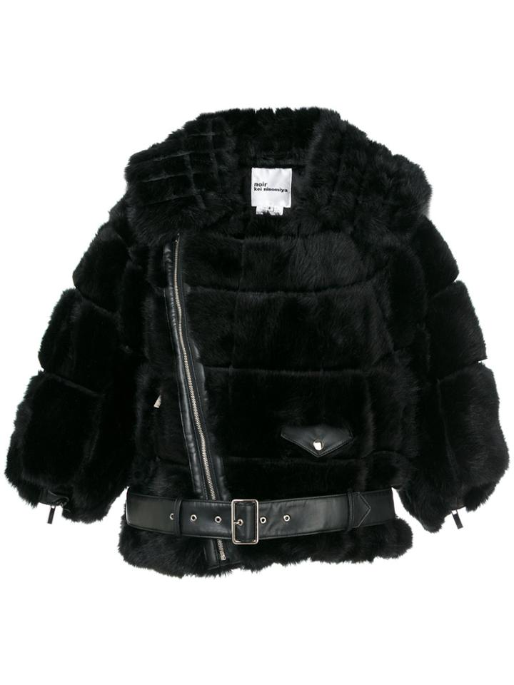Comme Des Garçons Noir Kei Ninomiya Cropped Belt Jacket - Black