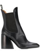 Chloé Curved Heel Chelsea Boots - Black