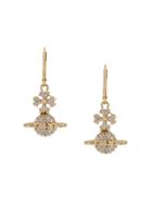 Vivienne Westwood Crystal Logo Earrings - Gold