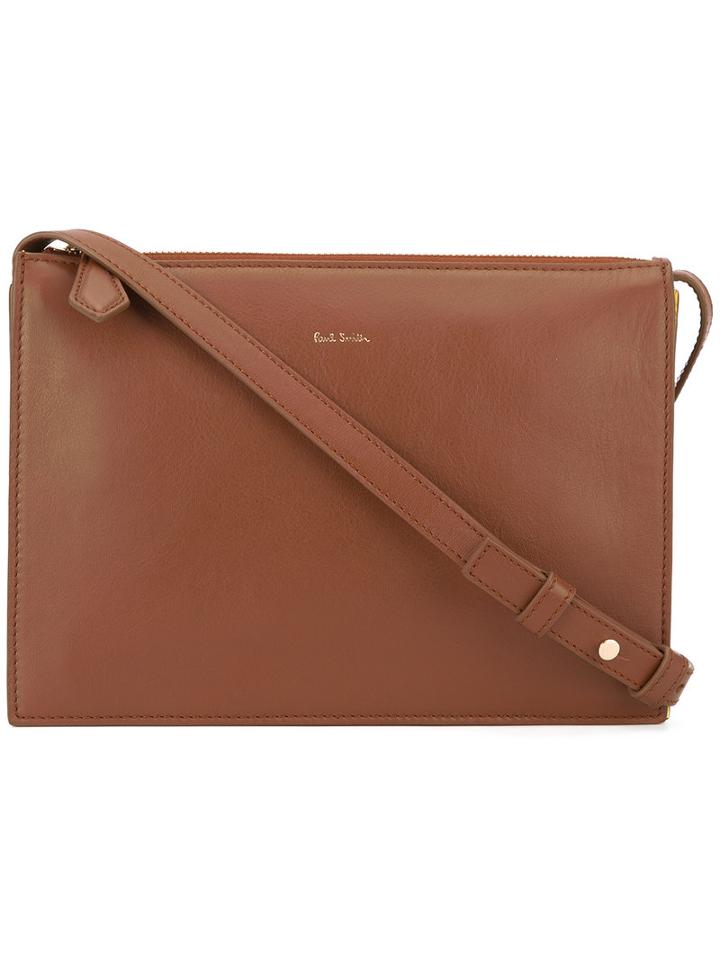 Paul Smith Zip Crossbody Bag, Women's, Brown, Calf Leather