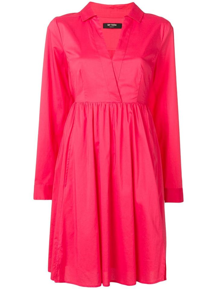 Twin-set V-neck Dress - Pink