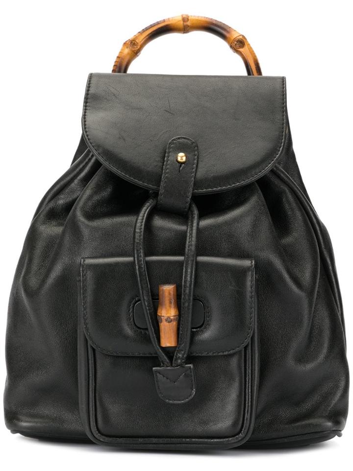 Gucci Vintage Bamboo Mini Backpack - Black