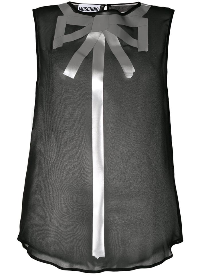 Moschino Metallic Bow Tank Top - Black