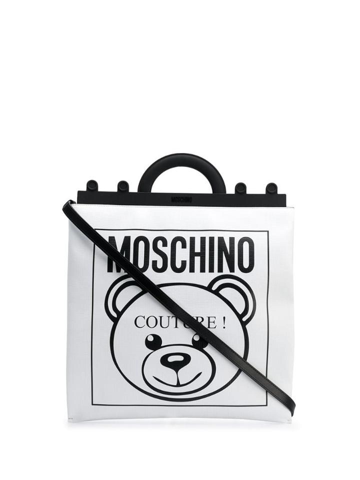 Moschino Teddy Bear Logo Tote - White