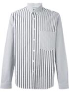 Ami Alexandre Mattiussi Striped Shirt, Men's, Size: 38, Black, Cotton