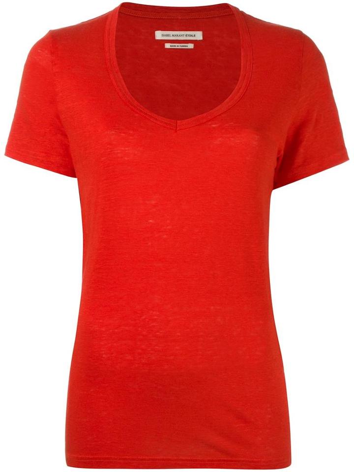 Isabel Marant Étoile 'kid' T-shirt, Size: Large, Red, Linen/flax