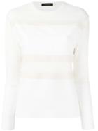 Cédric Charlier Striped Jumper - White