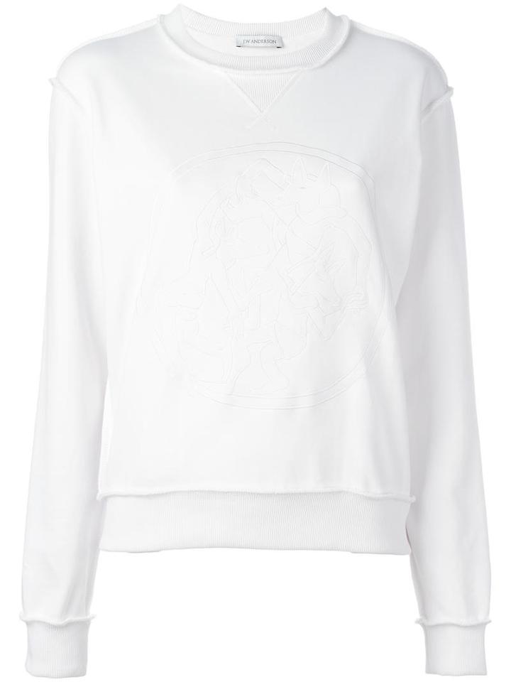 J.w.anderson Embroidered Sweatshirt, Women's, Size: Xs, White, Cotton