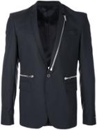 Les Hommes Zip Trim Blazer - Black
