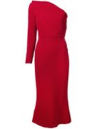 Roland Mouret 'linvan' One-shoulder Dress, Women's, Size: 38, Red, Polyester/acetate/elastodiene/viscose