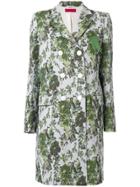 The Gigi Floral Jacquard Coat - Blue