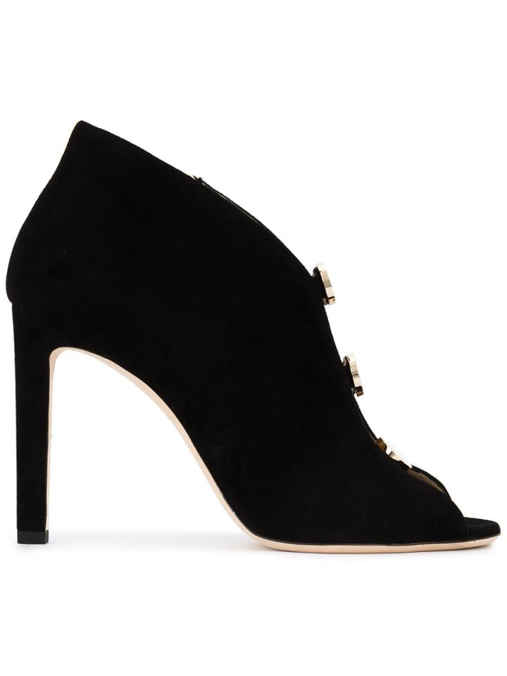 Jimmy Choo Black Suede Lorna Stud 110 Vamp Boots