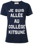 Maison Kitsuné - Front Print T-shirt - Women - Cotton - Xs, Blue, Cotton