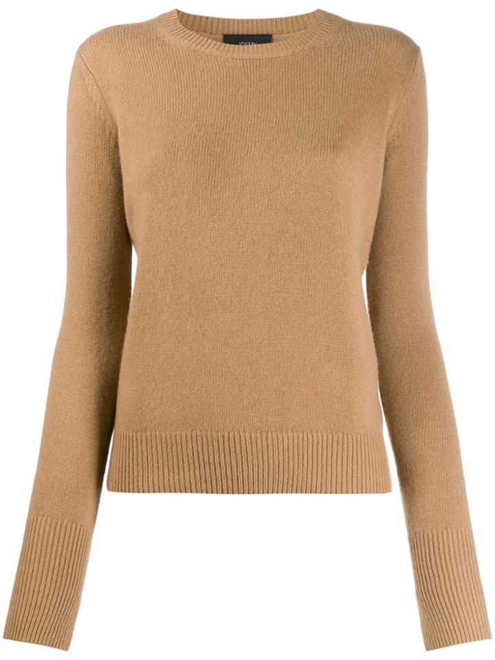 Joseph Cashmere Round Neck Jumper - Brown