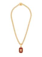 Chanel Pre-owned Chanel Stones Gold Chain Pendant Necklace