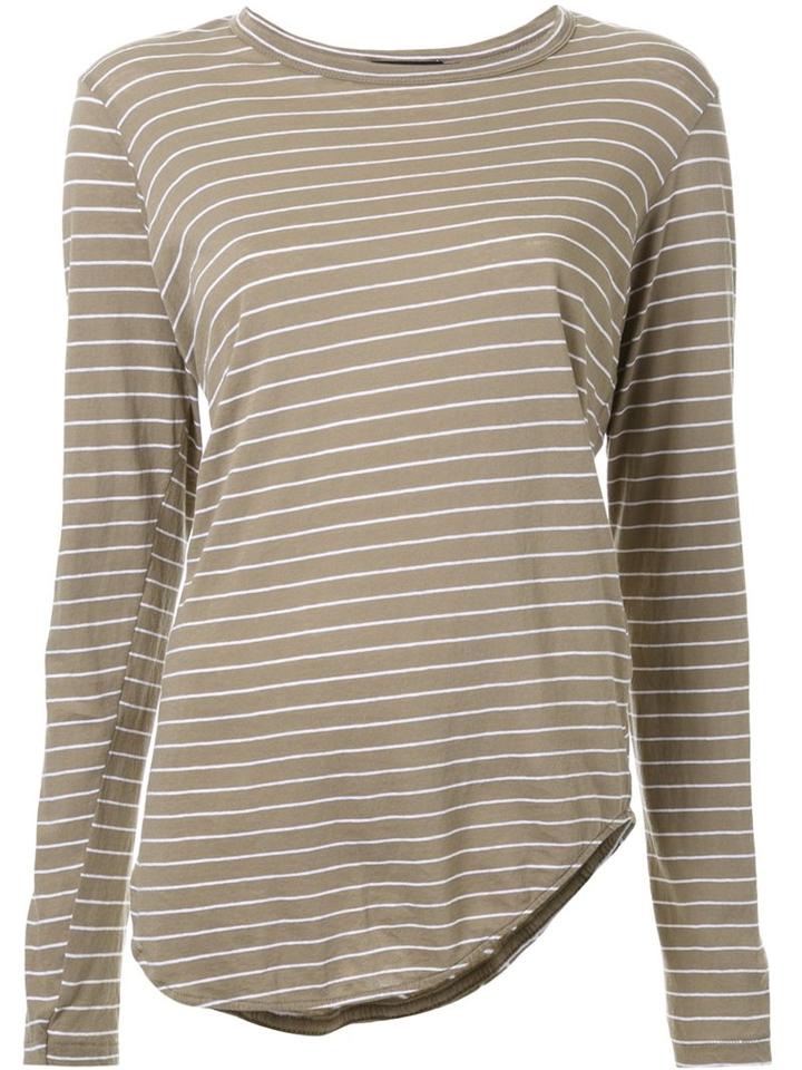 Bassike Striped Scoop Hem T-shirt