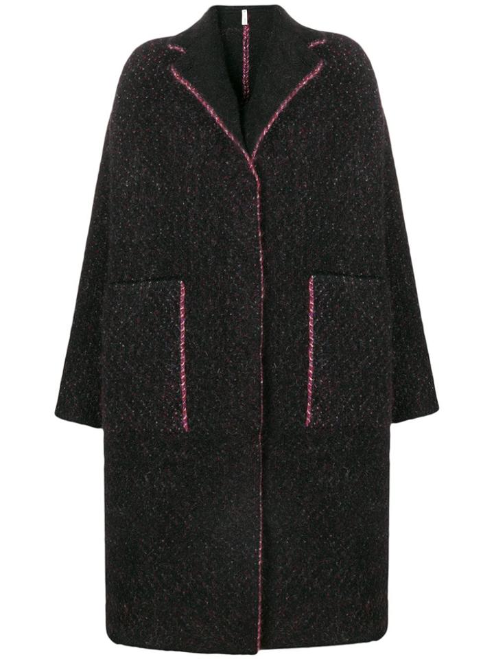 Boboutic Contrast Trim Coat - Black