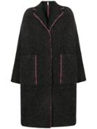 Boboutic Contrast Trim Coat - Black