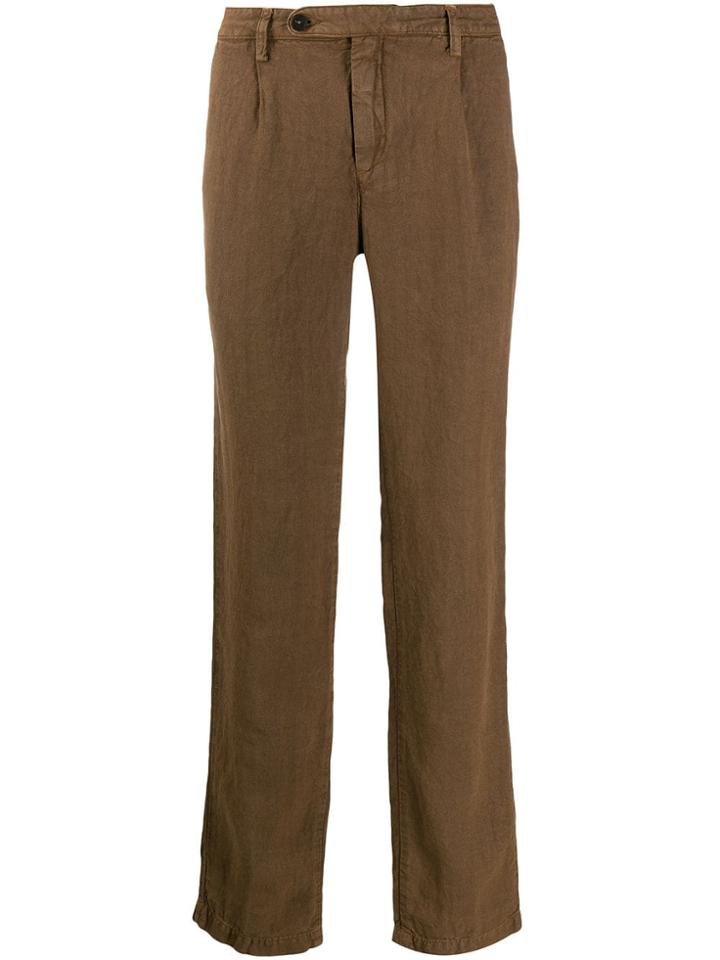 Massimo Alba Creased Casual Trousers - Brown