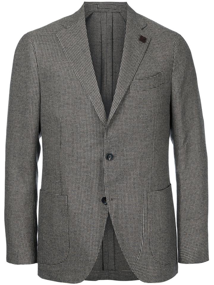Lardini Houndstooth Two-button Blazer - Brown
