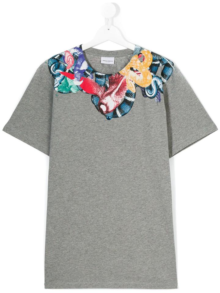 Marcelo Burlon County Of Milan Kids Snakes And Birds Print - Grey