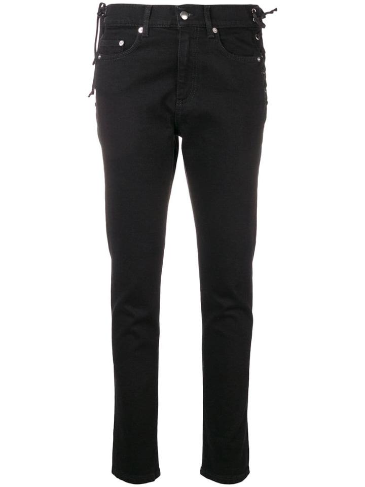 Mcq Alexander Mcqueen Laced Harvey Slim-fit Jeans - Black