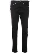 Mcq Alexander Mcqueen Laced Harvey Slim-fit Jeans - Black
