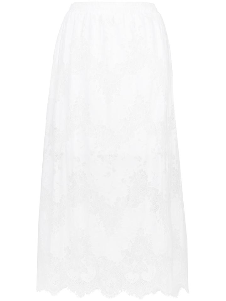 Gold Hawk Suzy Zig Zag Lace Skirt - White