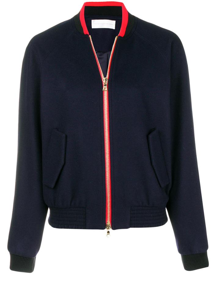 Victoria Victoria Beckham Contrast Bomber Jacket - Blue