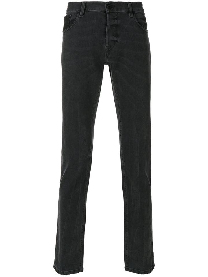 Just Cavalli - Straight-leg Jeans - Men - Cotton/calf Leather/polyurethane/viscose - 32, Grey, Cotton/calf Leather/polyurethane/viscose