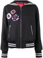Dolce & Gabbana Sequin Embellished Sailor Collar Bomber Jacket - Blue