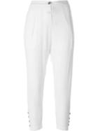 Lost & Found Ria Dunn Cropped Trousers, Women's, Size: L, White, Silk/spandex/elastane