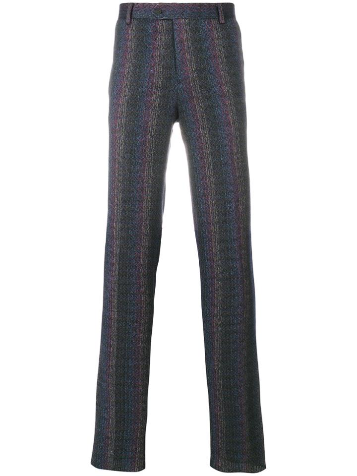 Missoni Zig-zag Stitch Detail Trousers - Blue