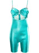 Area Rhinestone Playsuit - Blue